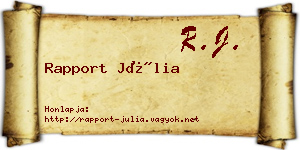 Rapport Júlia névjegykártya